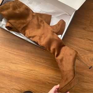 Nine West Gotcha Over the Knee Brown Boots